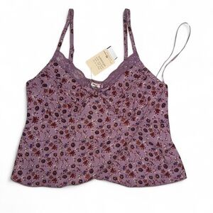 Self Esteem Purple Floral Tank Top
